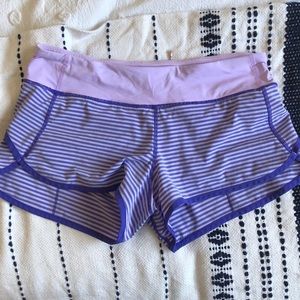Purple Striped Lululemon Shorts
